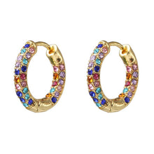 Load image into Gallery viewer, Fashion Round Beads Hoop Earrings for Women Trendy Geometric Circle Green Stone Earrings Huggies Jewelry 2023 New
