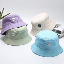Load image into Gallery viewer, Fashion Women Bucket Hat New Candy Colors Smile Face Sun Hat Outdoor Sports Travel Beach Caps Fishermen Hats Hip Hop Female Cap
