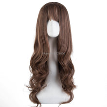 Load image into Gallery viewer, Fei-Show Synthetic Heat Resistant Fiber Long Curly Silver Grey Thin Bangs Hair Costume Cosplay Wigs Carnival Events Hairpiece
