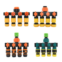 Load image into Gallery viewer, Female 1/2" 3/4" 1" To 1/2 3/4 Hose 4-Way Garden Tap Hose Water Splitter 16MM 20MM Shunt Four Outlets Irrigation Valve
