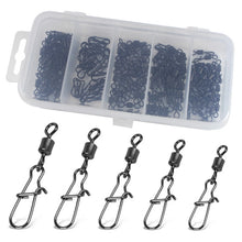 Load image into Gallery viewer, Fishing Gear Set Connector 50/100pcs Fishing Swivels Interlock Pin Snap Rolling Swivel Fishhook Lure Fishing Hook Accessories
