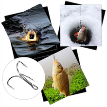 Load image into Gallery viewer, Fishing Hook 20/60/80pcs 2/4/6/8/10# High Carbon Steel Treble Hooks Fishing Tackle Tool Round Bend Fish Hook for Bass Carp
