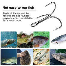 Load image into Gallery viewer, Fishing Hook 20/60/80pcs 2/4/6/8/10# High Carbon Steel Treble Hooks Fishing Tackle Tool Round Bend Fish Hook for Bass Carp
