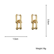 Load image into Gallery viewer, Flashbuy Thick Link U Shape Geometric Brass Gold Color Drop Earrings for Women Splice Stylish Earrings Celebrity Jewelry
