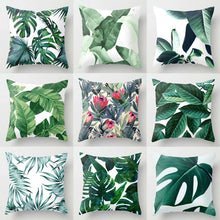 Load image into Gallery viewer, Floral Tropical plant leaves pillowcase cushion cover home decor rainforest green leaves plants throw sofa car cushion cover
