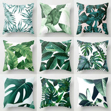 Load image into Gallery viewer, Floral Tropical plant leaves pillowcase cushion cover home decor rainforest green leaves plants throw sofa car cushion cover
