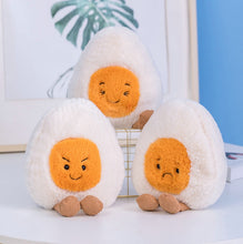 Load image into Gallery viewer, Fluffy Super Soft Boiled Egg Plush Cuddly Plushies Doll Stuffed Food Long Plush Different Emotions Baby Appease toys Kids
