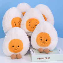 Load image into Gallery viewer, Fluffy Super Soft Boiled Egg Plush Cuddly Plushies Doll Stuffed Food Long Plush Different Emotions Baby Appease toys Kids
