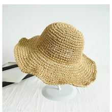 Load image into Gallery viewer, Folding Straw Hat Women's Summer Outing Sun Visor Holiday Cool Hat Seaside Beach Hat Tide Summer Hats
