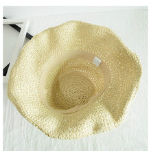 Load image into Gallery viewer, Folding Straw Hat Women's Summer Outing Sun Visor Holiday Cool Hat Seaside Beach Hat Tide Summer Hats
