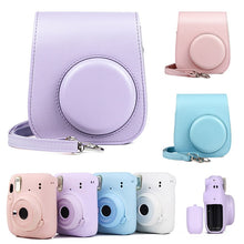 Load image into Gallery viewer, For Instax Mini 11 Camera Case PU Leather Soft Silicone Cover Bag for Fujifilm Polaroid Film Camera Bag with Shoulder Strap
