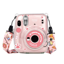 Load image into Gallery viewer, For Polaroid Instax Mini11 Crystal Transparent Protective Case Photo Storage Bag Shell Crystal Shell Strap Rope Sticker
