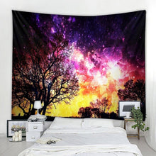 Load image into Gallery viewer, Forest Tapestry Wall Hanging Psychedelic Trees And Stars Fabric Tapestry Home Decor Polyester Table Cover Forest Night Tapestry
