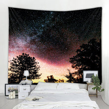 Load image into Gallery viewer, Forest Tapestry Wall Hanging Psychedelic Trees And Stars Fabric Tapestry Home Decor Polyester Table Cover Forest Night Tapestry
