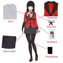 Load image into Gallery viewer, Full Set Kakegurui Jabami Yumeko Costume Anime Compulsive Gambler Yomozuki Runa Cosplay Red Japan School Girls Uniform
