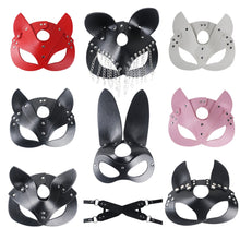Load image into Gallery viewer, Fullyoung Sexy Leather Mask Bunny Girl Cosplay Masquerade Erotic Halloween Carnival Party Masks Bdsm Bondage Games Fetish Mask
