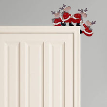 Load image into Gallery viewer, Funny 2023 Santa Claus Angel Elk Wooden Christmas Door Frame Door Corner Oranments Xmas Door Merry Christmas Decor Home

