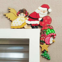 Load image into Gallery viewer, Funny 2023 Santa Claus Angel Elk Wooden Christmas Door Frame Door Corner Oranments Xmas Door Merry Christmas Decor Home
