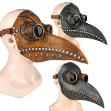 Load image into Gallery viewer, Funny Latex Steampunk Plague Doctor Bird Mask Cosplay Long Nose Halloween Masquerade Costume Props
