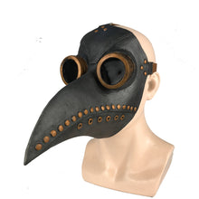 Load image into Gallery viewer, Funny Latex Steampunk Plague Doctor Bird Mask Cosplay Long Nose Halloween Masquerade Costume Props
