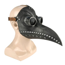 Load image into Gallery viewer, Funny Latex Steampunk Plague Doctor Bird Mask Cosplay Long Nose Halloween Masquerade Costume Props
