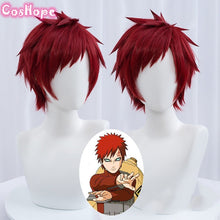 Load image into Gallery viewer, Gaara Cosplay Men Short Red Wig Cosplay Anime Cosplay Wig Heat Resistant Synthetic Wigs
