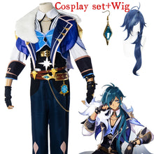 Load image into Gallery viewer, Game Genshin Impact Kaeya Cosplay Costume  Eye Patch Earrings Mondstadt Knights Combat Uniform Activity Party Role Play Clothing
