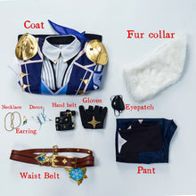 Load image into Gallery viewer, Game Genshin Impact Kaeya Cosplay Costume  Eye Patch Earrings Mondstadt Knights Combat Uniform Activity Party Role Play Clothing
