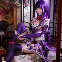 Load image into Gallery viewer, Game Genshin Impact Raiden Shogun Cosplay Costume Baal Wig Shoes Cosplay Costume Sexy Women Kimono Dress Uniform Party RolePlay
