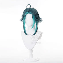 Load image into Gallery viewer, Cosplay Wig Mixed Dark Green Blue Short Heat Resistant Synthetic Hair Adult Halloween Role Play Wigs
