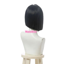 Load image into Gallery viewer, Game Valorant Viper Short Straight Black Cosplay Wig Jett Silvery White Wig Heat Resistant Synthetic Hair Wigs + a wig cap
