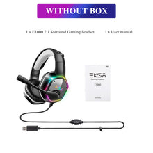 Load image into Gallery viewer, E1000 Gaming Headset 7.1 Surround Sound Wired Headset Gamer PC For PS4 with RGB Light Noise Cancelling Mic Gaming Headphone
