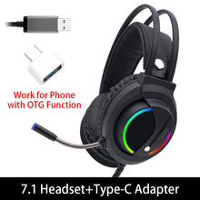 Load image into Gallery viewer, 7.1 Surround Sound USB 3.5mm Wired RGB Light Game Headphones with Microphone for Tablet PC Xbox One 360
