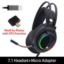Load image into Gallery viewer, 7.1 Surround Sound USB 3.5mm Wired RGB Light Game Headphones with Microphone for Tablet PC Xbox One 360
