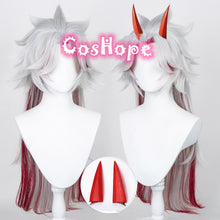 Load image into Gallery viewer, Genshin Impact Arataki Itto Cosplay Wig 80cm Silver Red Wig Cosplay Anime Cosplay Wig Heat Resistant Synthetic Wigs Halloween

