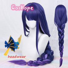 Load image into Gallery viewer, Genshin Impact Baal Cosplay Raiden Shogun Wig 85cm Blue Purple Wig Cosplay Anime Cosplay Wig Heat Resistant Synthetic Wigs Hair
