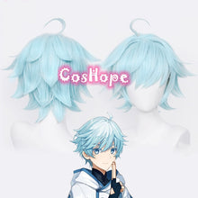Load image into Gallery viewer, Genshin Impact Chongyun Cosplay Wig Unisex 30cm Ice Blue Wig Cosplay Anime Cosplay Wigs Heat Resistant Synthetic Wigs Halloween
