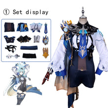 Load image into Gallery viewer, Genshin Impact Eula Lawrence Cosplay Costume Halloween Carnival Wave Flower Knight Funny Costume Glove Jewelry Anime Cosplay Wig
