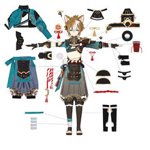 Load image into Gallery viewer, Genshin Impact Gorou Cosplay Costume Gorou Cosplay Costume Men Blue Fox Boy Costume Halloween Pants Tail Ears Full Set
