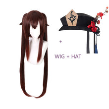 Load image into Gallery viewer, Genshin Impact Hutao Cosplay Wig Anime Game Hu Tao Chinese Style Costume Props Halloween Hat Accessories  Mascot Christmas Gift
