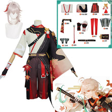 Load image into Gallery viewer, Genshin Impact Kaedehara Kazuha Cosplay Costume Halloween Carnival Samurai Costume  Wig Red Glasses
