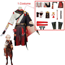 Load image into Gallery viewer, Genshin Impact Kaedehara Kazuha Cosplay Costume Halloween Carnival Samurai Costume  Wig Red Glasses
