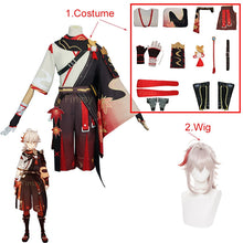 Load image into Gallery viewer, Genshin Impact Kaedehara Kazuha Cosplay Costume Halloween Carnival Samurai Costume  Wig Red Glasses
