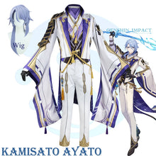 Load image into Gallery viewer, Genshin Impact Kamisato Ayato Cosplay Costume Uniform Wig Anime Halloween Costumes for Men Game
