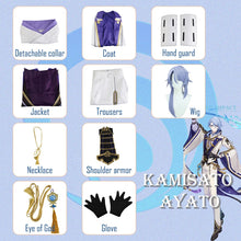 Load image into Gallery viewer, Genshin Impact Kamisato Ayato Cosplay Costume Uniform Wig Anime Halloween Costumes for Men Game
