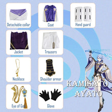 Load image into Gallery viewer, Genshin Impact Kamisato Ayato Cosplay Costume Uniform Wig Anime Halloween Costumes for Men Game
