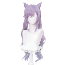 Load image into Gallery viewer, Genshin Impact Keqing Cosplay Wig Ke Qing Long Ponytails Purple Heat Resistant Hair Synthetic Cosplay Wigs + Wig Cap
