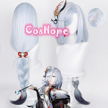 Load image into Gallery viewer, Genshin Impact Shenhe Cosplay Wig Pre Braided 95cm Dyeing Light Blue Wig Cosplay Anime Cosplay Wig Heat Resistant Synthetic Wigs
