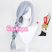 Load image into Gallery viewer, Genshin Impact Shenhe Cosplay Wig Pre Braided Wig 80cm Gray Gradient Wig Cosplay  Cosplay Wig Heat Resistant Synthetic Wigs
