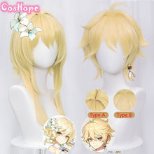 Load image into Gallery viewer, Genshin Impact Traveler Cosplay Aether Lumine Blond Wig Cosplay Anime Cosplay Wigs Heat Resistant Synthetic Wigs Halloween
